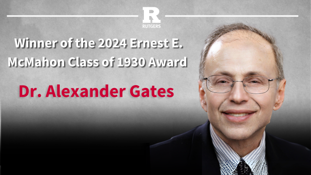 Dr. Alexander Gates. McMahon 2024 award winner