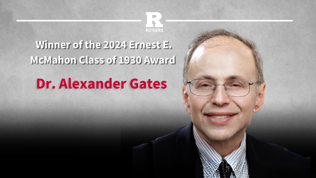 Dr. Alexander Gates. McMahon 2024 award winner