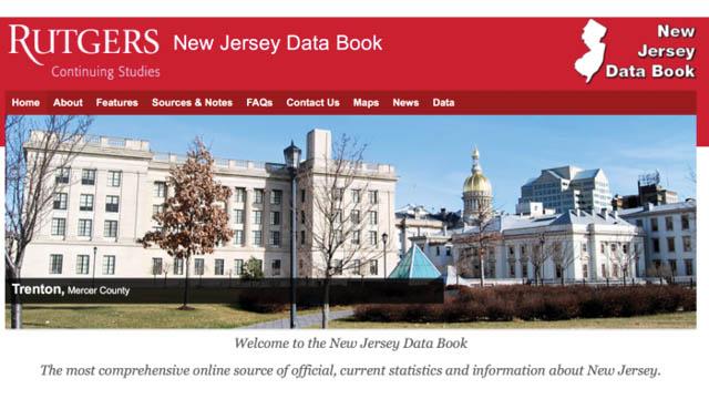 screenshot of rutgers new jersey data book